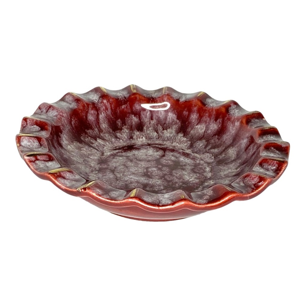 Vintage Germany 727 Stamped Red Pottery Ashtray